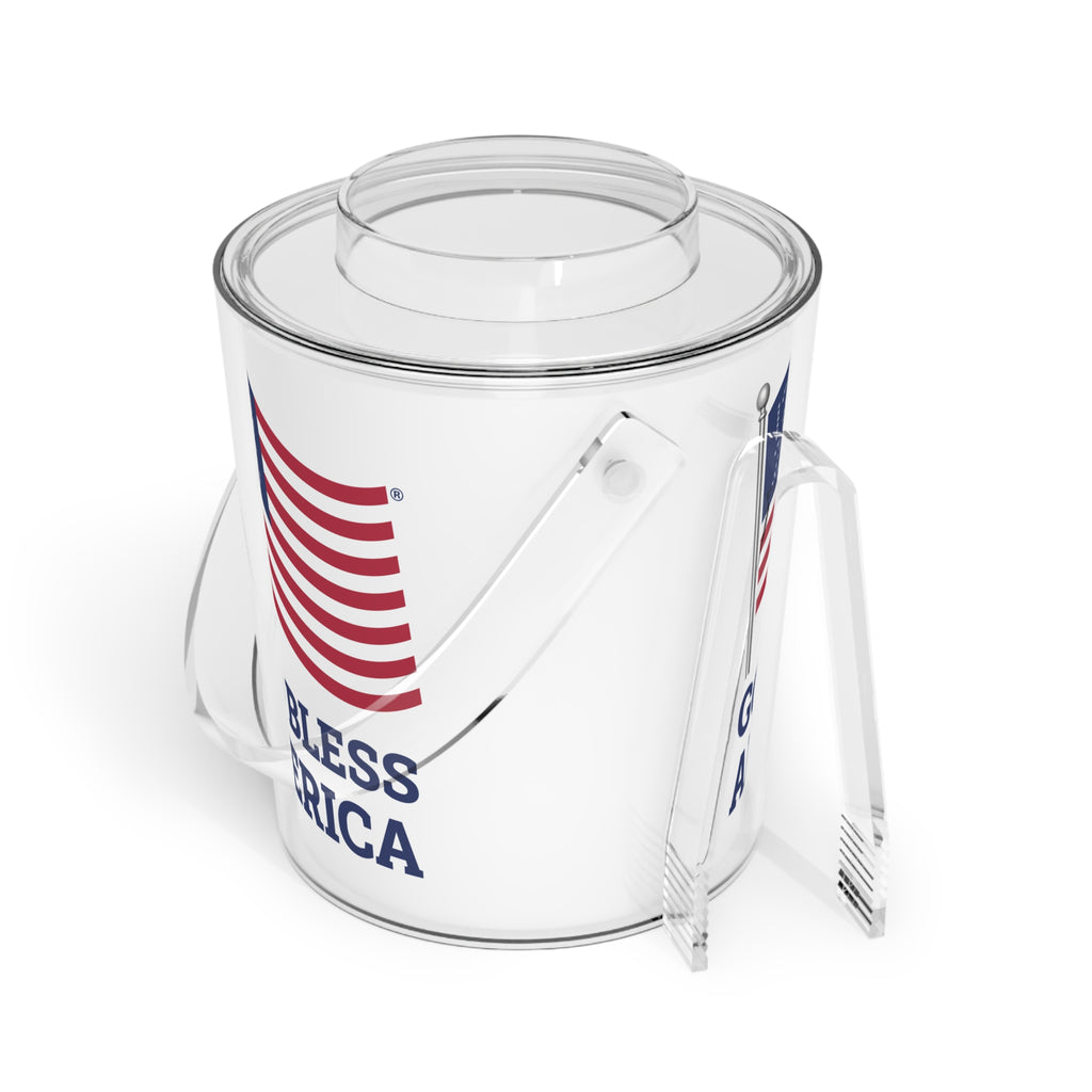 God Bless America & the 250 Flag - Ice Bucket & Tongs