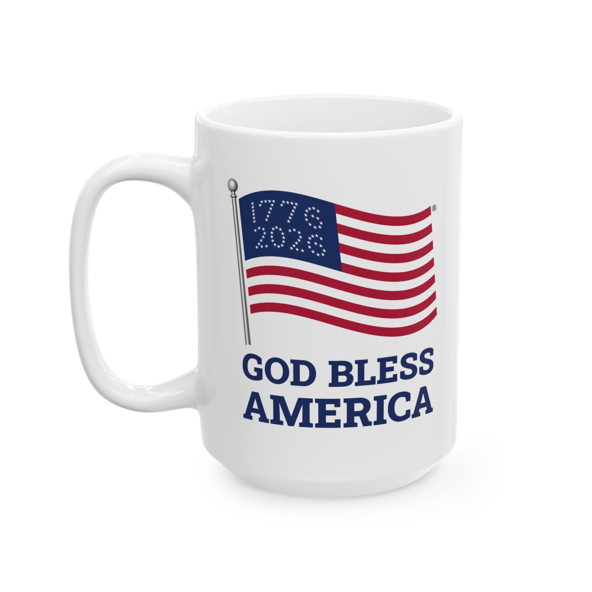 God Bless America & The 250 Flag Coffee Cup (11oz, 15oz)