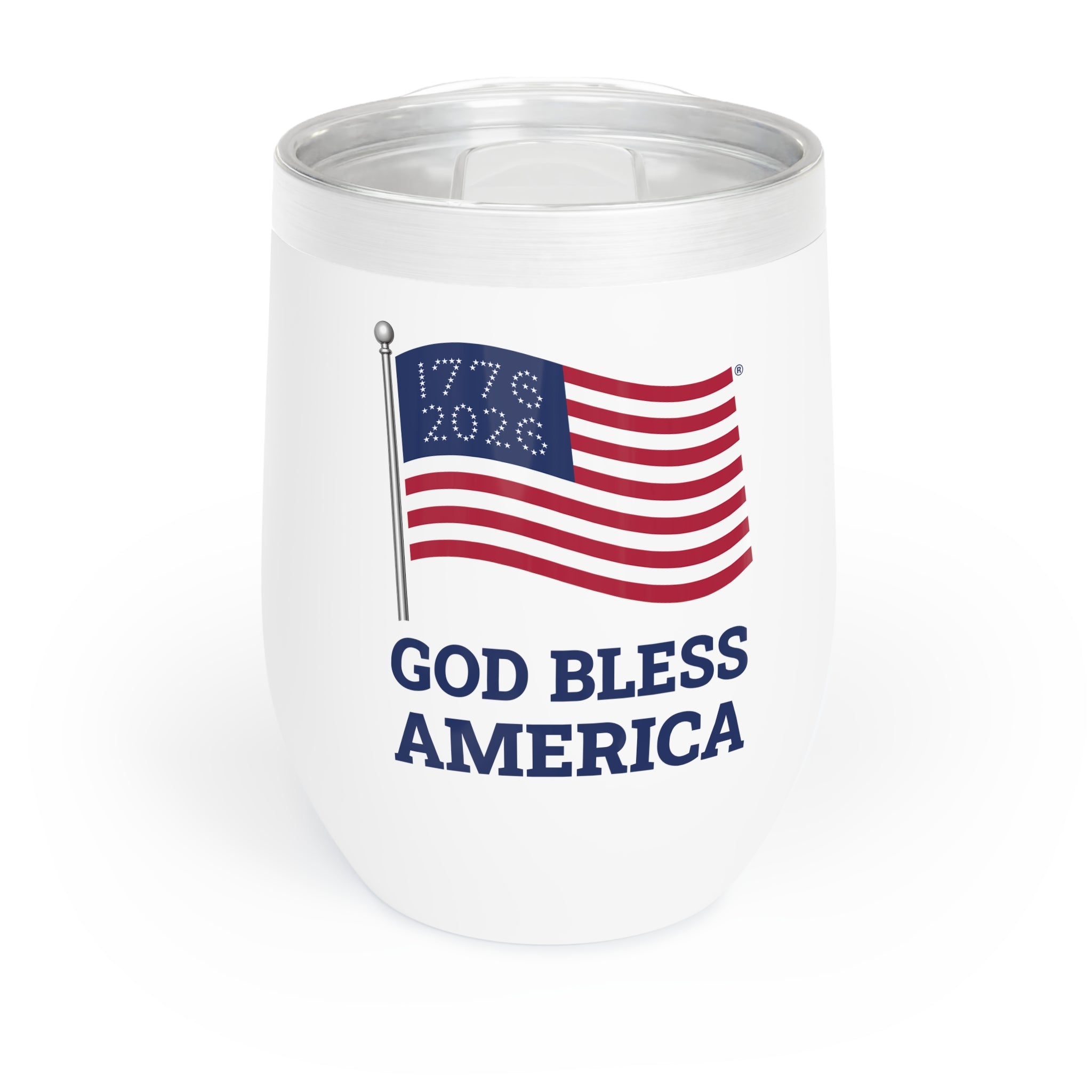 God Bless America & The 250 Flag Chill Wine Tumbler