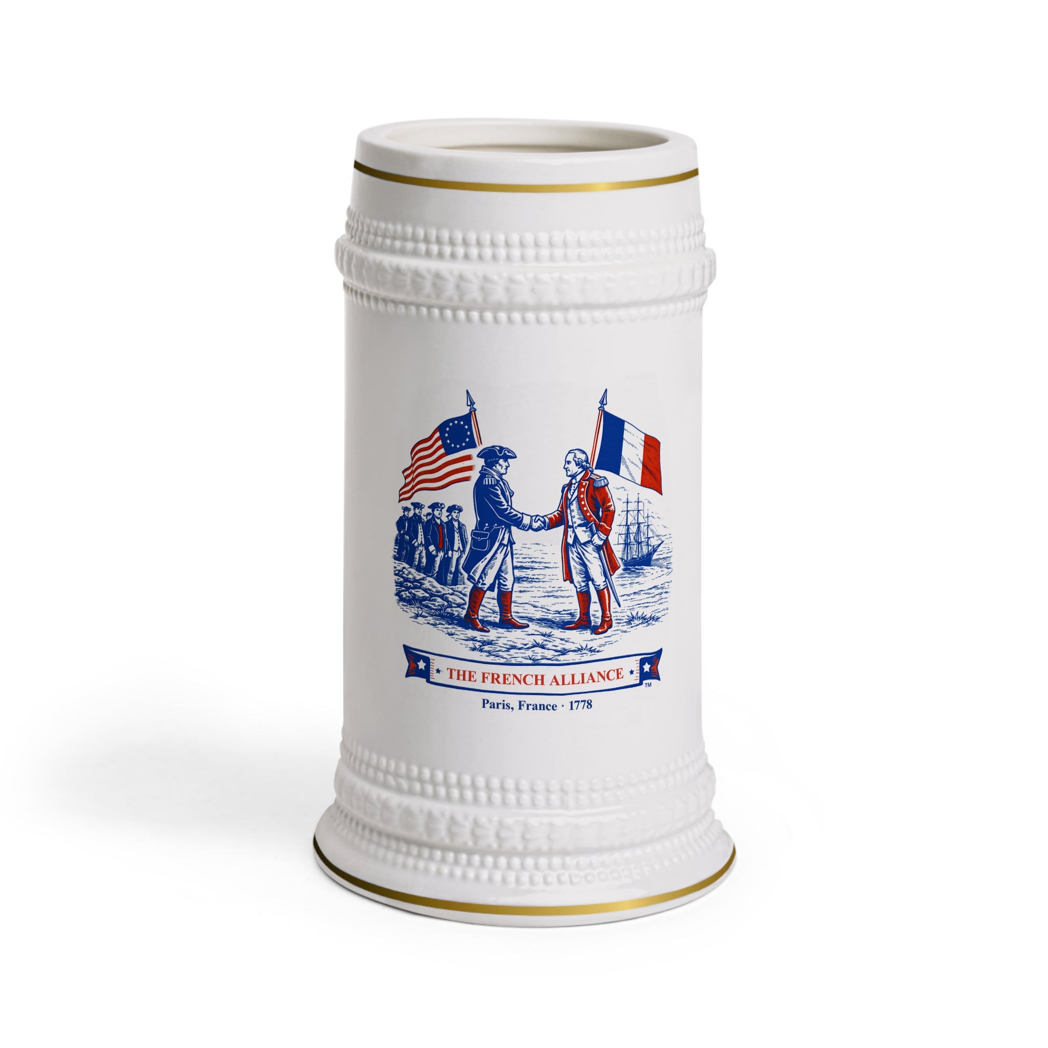 The French Alliance - America's 250th - 22oz. Ceramic Beer Stein